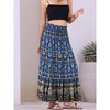 INSPIRE CHIC Women's Boho Floral Smocked High Waist A-Line Maxi Skirts - 3 of 4