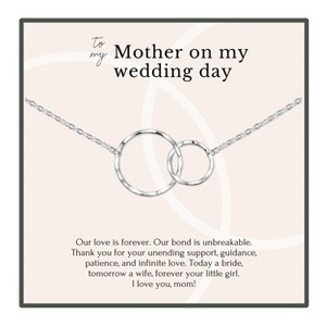 HOPE LOVE SHINE Mother of the Bride Necklace 2 Ring Gold – Wedding Day Gift from Daughter, Forever Bond Jewelry - 1 of 4