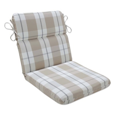 Outdoor/Indoor Rounded Chair Pad Branson Birch Natural - Pillow Perfect