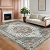 Vintage Washable Floral Medallion Large Rugs for Bedroom Living Room, Non Slip Retro Accent Floor Carpet for Home Office - 3 of 4