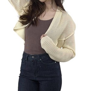 Women's Urban Crochet Open Knit Bolero - Hem & Thread - 1 of 2