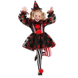 HalloweenCostumes.com Toddler Wonderland Red Clown Costume | Scary Clown Costumes - 1 of 4