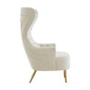 Jezebel Velvet Wingback Chair by Inspire Me! Home Decor Cream 29.9"W x 35.4"D x 51.2"H - 4 of 4
