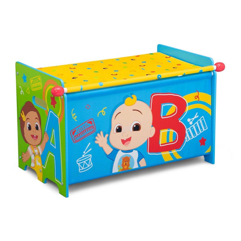 Delta Children CoComelon Toy Box with Retractable Fabric Top - Blue, 1 of 9