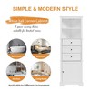 Okak Tall Corner Cabinet with Doors, Bathroom Floor Cabinet with Adjustable Shelves and 3 Drawers, Storage Cabinetfor Bathroom, Living Room - 3 of 4