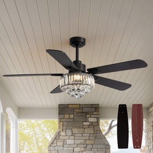 Silijoy 52-Inch Crystal Chandelier Ceiling Fan with Lights Remote and Elegant Crystal Chandelier Design (5 Blades and Remote Included) - 1 of 4