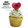 Northwestern Oklahoma State Primary Heart Love Cupcake Picks Toppers Decoration Set of 6 - 3 of 4