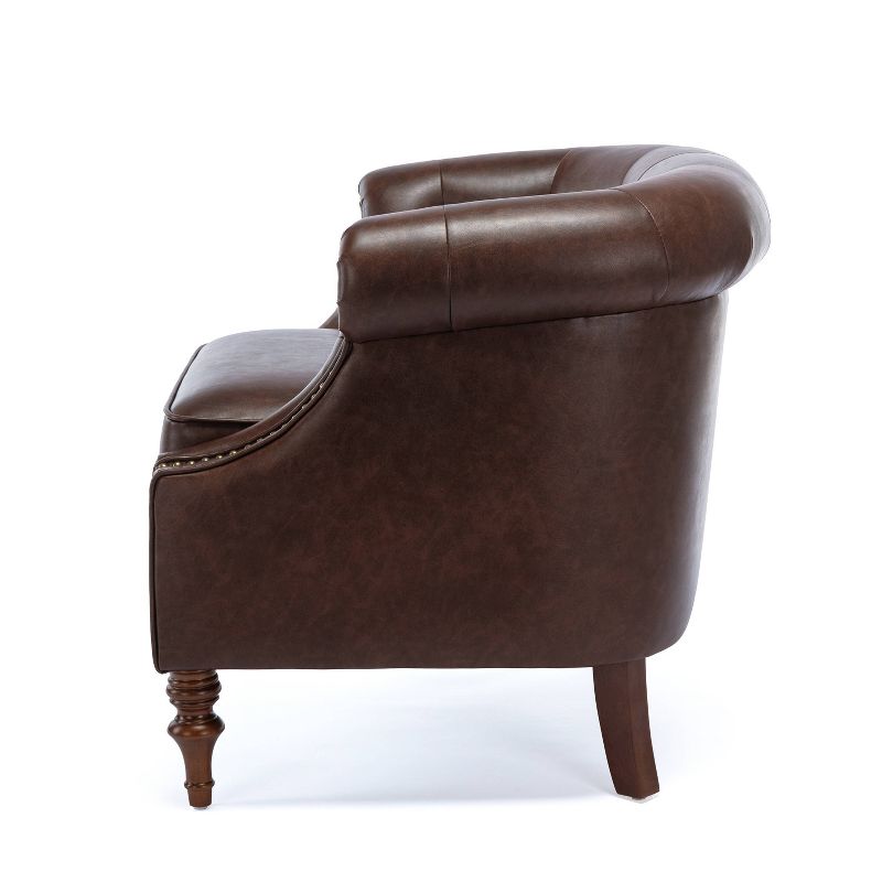 Comfort Pointe Chesterfield Button Tufted Accent Chair Brown, 5 of 16
