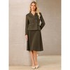 INSPIRE CHIC Women's 2025 Fall Winter Double Breasted Blazers and A-Line Skirts Suit Set 2 PCS - 2 of 4