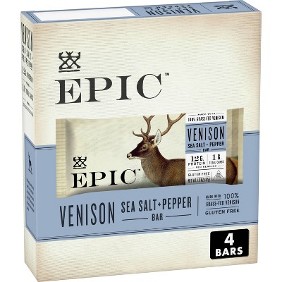 EPIC Venison Sea Salt & Pepper Nutrition Bar - 6oz 4ct