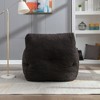 Airsurfer Soft Teddy Fabric Tufted Foam Bean Bag Chair With Teddy Fabric Ivory White - 4 of 4