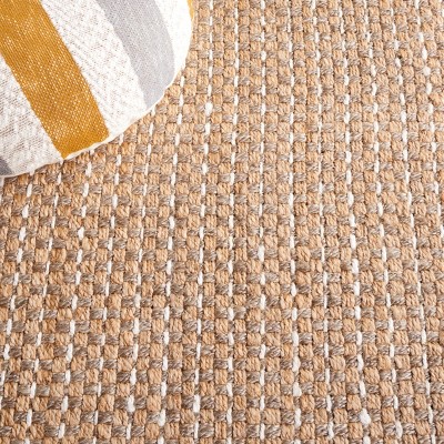 Ivory and Natural Handwoven Jute 6' x 9' Area Rug