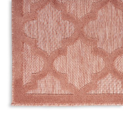 Coral Orange Trellis Flat Woven Synthetic 8' x 10' Rug