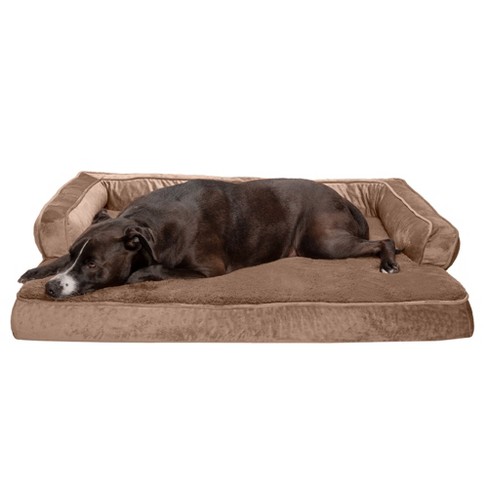 Furhaven Plush & Velvet Comfy Couch Cooling Gel Sofa-style Dog Bed ...