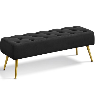 Yaheetech Modern Upholstered Button-Tufted Ottoman Footstool Bench for Bedroom