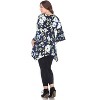 Women's Plus Size Floral Printed Blanche Tunic Top with Pockets - White Mark - 3 of 3