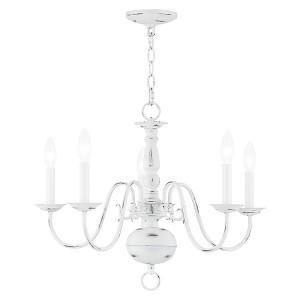 Livex Lighting Williamsburgh 5 - Light Chandelier in  Antique White - 1 of 2