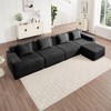 VASIP Modular Boneless Cloud Sofa 4-Seater with Deep Seat Sectional Couch and  Pillows,Corduroy Fabric for Large Living Room,Camel - 3 of 4
