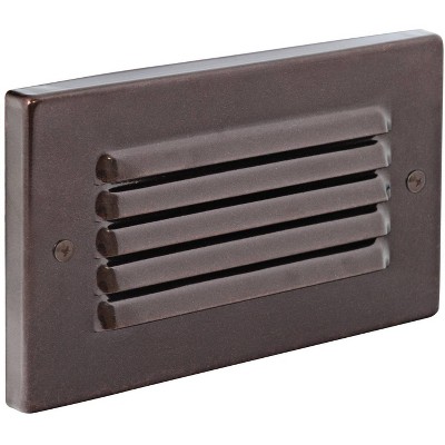 Horizontal Indoor/Outdoor Bronze Louvered LED Step Light