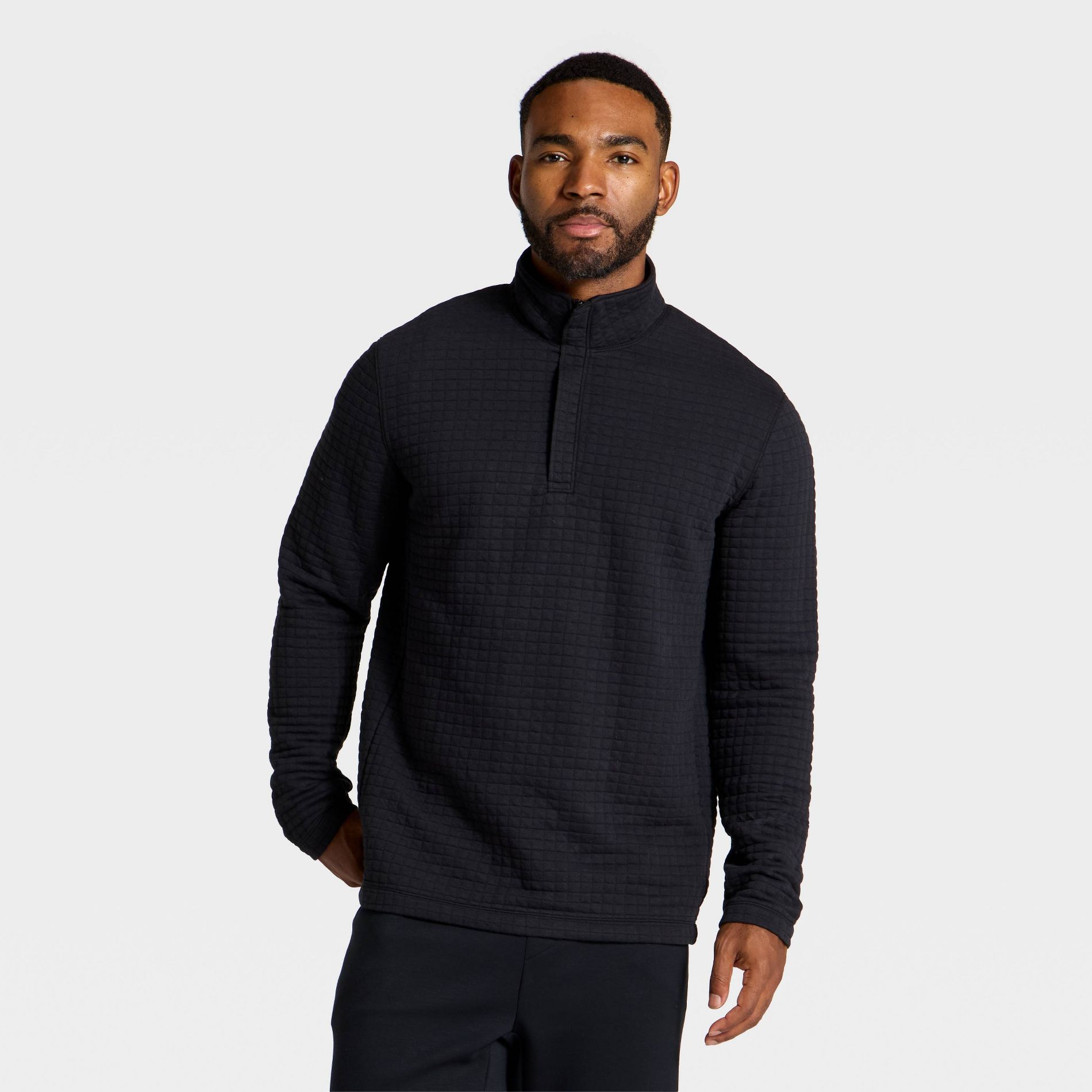 Men's Quilted Fleece 1/2 Zip Pullover Sweatshirt - All In Motion™