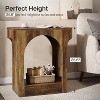 Lantine Wood End Side Table with Storage Space for Living Room, Narrow Nightstand for Bedroom, Brown - 3 of 4