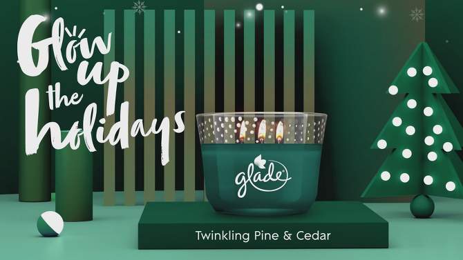 Glade Small Candle - Twinkling Pine &#38; Cedar - 2ct, 2 of 17, play video