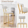 Garvee Bar Stools Set, Counter Height Bar Stools with Soft Velvet Upholstery & Metal Legs, Kitchen Island Stools with Back for Home Bar - 4 of 4