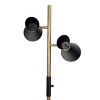 VYNXARIA 62"H Axis Brassed Gold Floor Lamp with 4-Way Switch Double Spots with Metal Base - 3 of 4