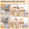 5-Piece Kids Table and Chairs, Height Adjustable Toddler Table and Chair Set for Ages 2-10 with Graffiti Desktop, Non-Slip Legs for Classroom/Daycare - 4 of 4