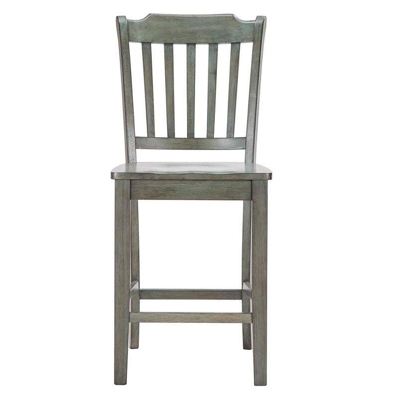 Set of 2 24" South Hill Slat Back Wood Counter Height Chair - Inspire Q, 1 of 6