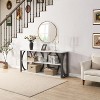 ORRD 3-Tier Industrial Console Table, 70.87 Inch Long Narrow Entryway Table with Storage for Living Room, Foyer, Hallway - White - 2 of 4