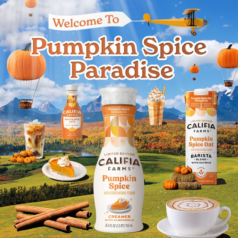 Califia Farms Pumpkin Spice Oat Milk Barista Blend Coffee Creamer - 1qt, 6 of 12