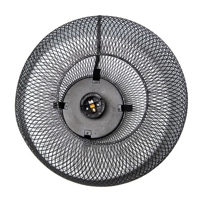 Black Metal Mesh Industrial Table Lamp with Edison Bulb