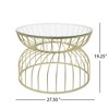 ChicFurnit Coffee Table Golden Modern Design with Elegant Base for Living Room or Office, Gold, 31.1"*31.1"*17.91" - 3 of 4