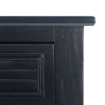 Black Wood Rectangular Accent Table with Storage Drawer