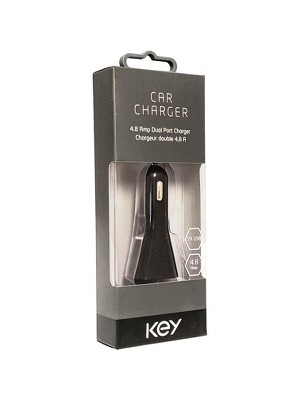 Key 4.8A Car Charger, 2-Port Car Charger for iPhone XS/Max/XR/X/8/7/6/Plus, iPad Pro/Air/Mini, Galaxy Note/S Series, LG, Nexus, HTC, and More