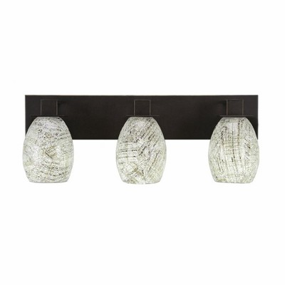 Toltec Lighting Apollo 3 - Light Vanity in  Dark Granite with 5" Natural Fusion Shade