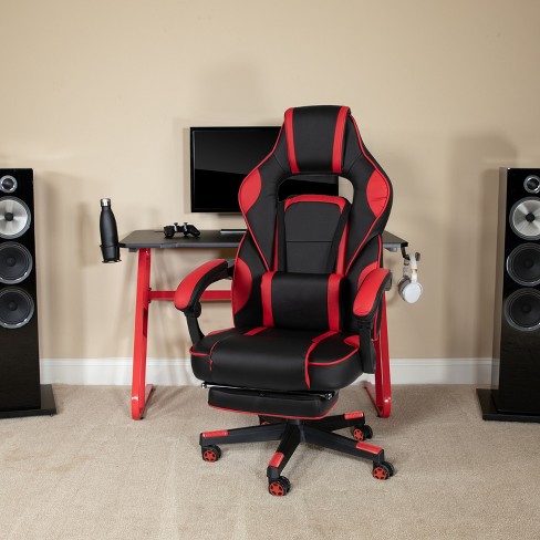 Flash Furniture Blackarc Gaming Desk With Cup Holder Headphone Hook Reclining Back Arms Gaming Chair With Footrest Target