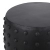 Kumasinova 18" Stylish Barrel-Shaped Patio End Table with Decorative Raised Accents,17lbs Lightweight Concrete Outdoor Accent Side Table,Black - 3 of 4