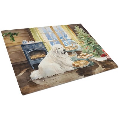 NEW Great Pyrenees Christmas Cookies Glass Cutting Board Decorative Tempered Glass Kitchen Cutting and Serving Board Large Size Chopping Board