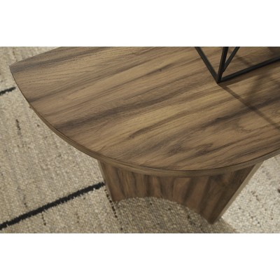 Austanny Medium Oak Modern Sofa Console with Plinth Base