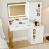 TackView Vanity Desk with Mirror and Lights, Fluted Vanity Table with Drawers and Cabinets, for Home - 2 of 4