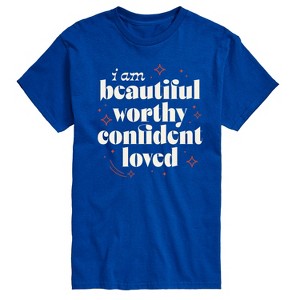 Men's - Instant Message - Beautiful Worthy Confident Loved Short Sleeve Graphic T-Shirt - 1 of 4
