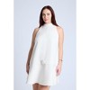 ELOQUII Women's Plus Size Mock Neck Belted Mini Dress - 4 of 4