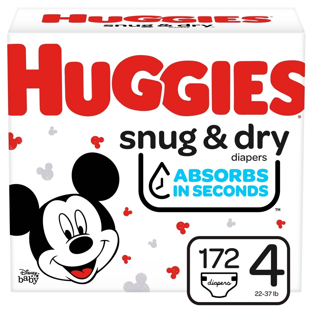 Huggies Snug & Dry Baby Diapers  Size 4  148 Ct.Box Damaged.