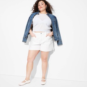 Women's Mid-Rise Midi Denim Shorts - Wild Fable™ - 1 of 3