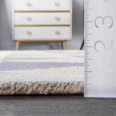 Handmade Geometric Green Wool 3' x 5' Area Rug