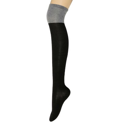 Wrapables Women's Two-Tone Knee High Boot Socks - image 2