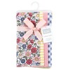 Hudson Baby Infant Girl Cotton Flannel Burp Cloths, Pink Blue Pretty Floral 4 Pack, One Size - 2 of 4