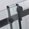 Frameless Shower Door, Clear Tempered Glass Door With Waterproof Seal Strip , Stainless Steel Hardware, Matte Black - 3 of 4